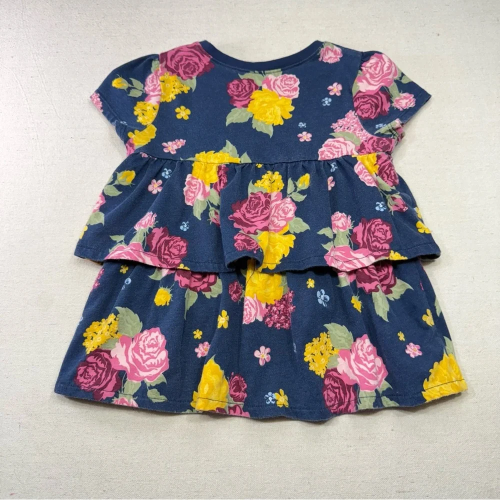 Garanimals Floral Girls Top - Blue with Pink and Yellow Flowers - Size 5T